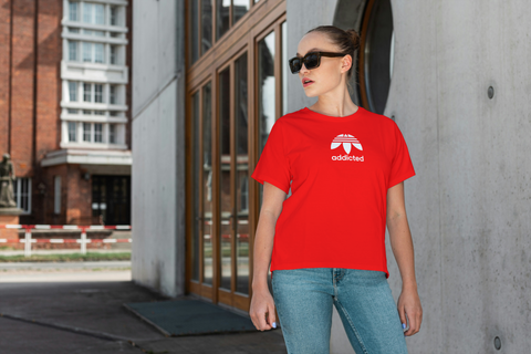 Addicted Limited Drop Tee – Embroidered Front + Tagline Back