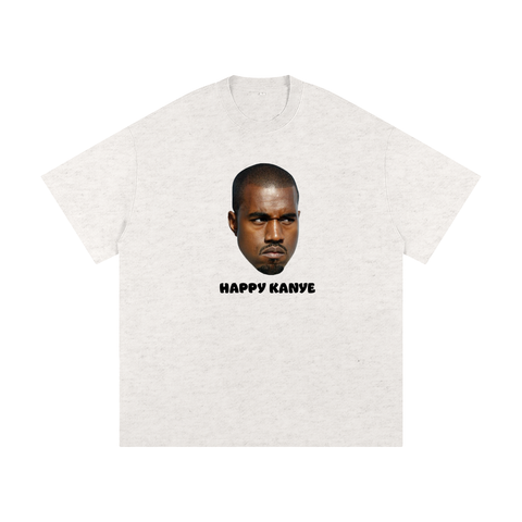 Happy Kanye Tee,Kanye West T-Shirt,Streetwear Graphic Tee,Heavyweight T-Shirt,Loose Fit T-Shirt,Statement Tee,High End Streetwear,Limited Edition Tee,Streetwear Essentials,Luxury Streetwear