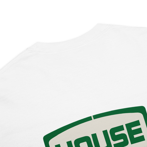 House Limited Drop Tee – Embroidered Front, Logo Back