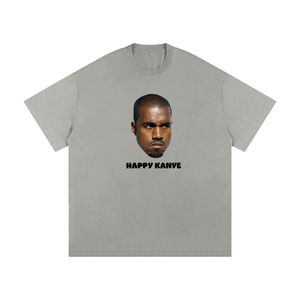 Happy Kanye Tee,Kanye West T-Shirt,Streetwear Graphic Tee,Heavyweight T-Shirt,Loose Fit T-Shirt,Statement Tee,High End Streetwear,Limited Edition Tee,Streetwear Essentials,Luxury Streetwear