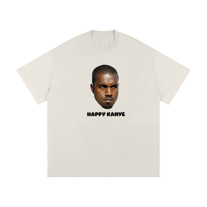 Happy Kanye Tee,Kanye West T-Shirt,Streetwear Graphic Tee,Heavyweight T-Shirt,Loose Fit T-Shirt,Statement Tee,High End Streetwear,Limited Edition Tee,Streetwear Essentials,Luxury Streetwear