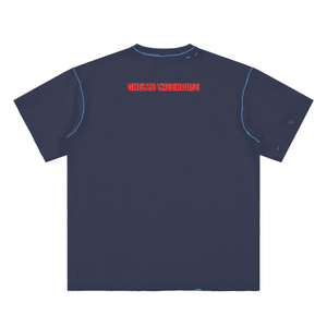 Kanye Jesus Tee,Reversible Streetwear Shirt,Luxury Streetwear,Hand Frayed T-Shirt,Limited Edition Streetwear,Yeezy Inspired Fashion,High End Graphic Tee,StreetStyle,DropCulture,Modern Messiah Shirt