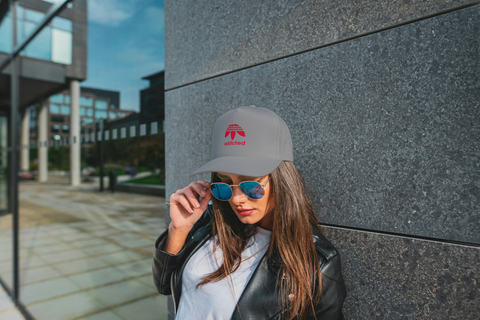 Addicted Flat Bill Cap – Limited Drop (Red Embroidery)