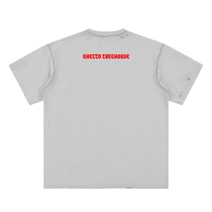 Kanye Jesus Tee,Reversible Streetwear Shirt,Luxury Streetwear,Hand Frayed T-Shirt,Limited Edition Streetwear,Yeezy Inspired Fashion,High End Graphic Tee,StreetStyle,DropCulture,Modern Messiah Shirt