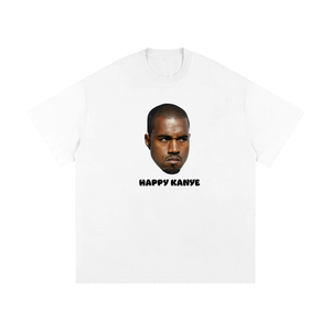 Happy Kanye Tee,Kanye West T-Shirt,Streetwear Graphic Tee,Heavyweight T-Shirt,Loose Fit T-Shirt,Statement Tee,High End Streetwear,Limited Edition Tee,Streetwear Essentials,Luxury Streetwear