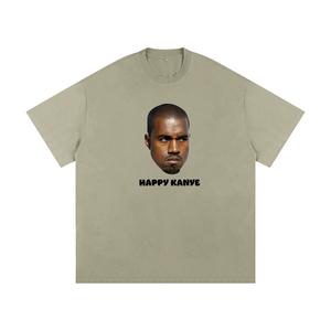 Happy Kanye Tee,Kanye West T-Shirt,Streetwear Graphic Tee,Heavyweight T-Shirt,Loose Fit T-Shirt,Statement Tee,High End Streetwear,Limited Edition Tee,Streetwear Essentials,Luxury Streetwear
