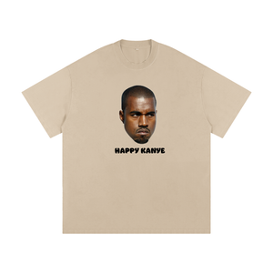 Happy Kanye Tee,Kanye West T-Shirt,Streetwear Graphic Tee,Heavyweight T-Shirt,Loose Fit T-Shirt,Statement Tee,High End Streetwear,Limited Edition Tee,Streetwear Essentials,Luxury Streetwear