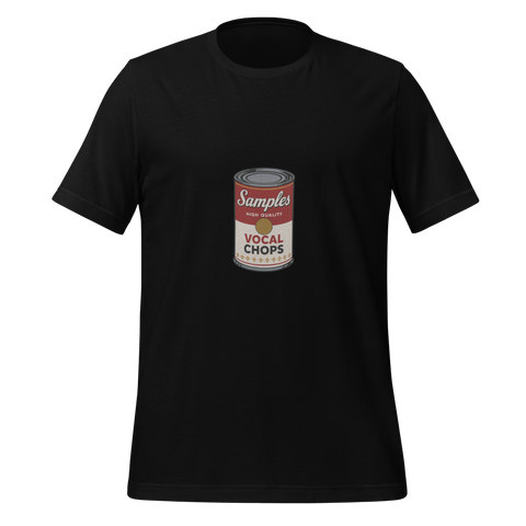SAMPLES Vocal Chops Single Can Tee – Affordable Pop-Art Rave Tee