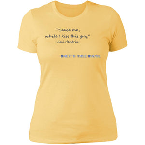 Ladies' Mis-quoted Jimi Hendrix Purple Haze Lyrics Boyfriend T-Shirt