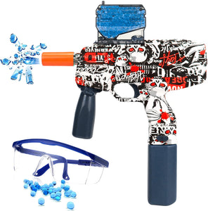 Splatter Ball "Gel Blaster" Gun Automatic, Electric MP9 Gel Ball Blaster w/ 10,000 Water Beads & Goggles