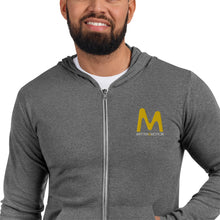 Load image into Gallery viewer, Matter &amp; Motion Music &quot;M&quot; Logo Unisex zip hoodie
