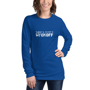 Wyckoff Coordinates with White Print Unisex Long Sleeve Tee